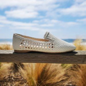 Birdies The Starling Woven White Flats